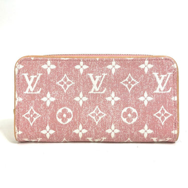 LOUIS VUITTON Long Wallet Purse M81182 Monogram denim pink Monogram denim Zippy wallet